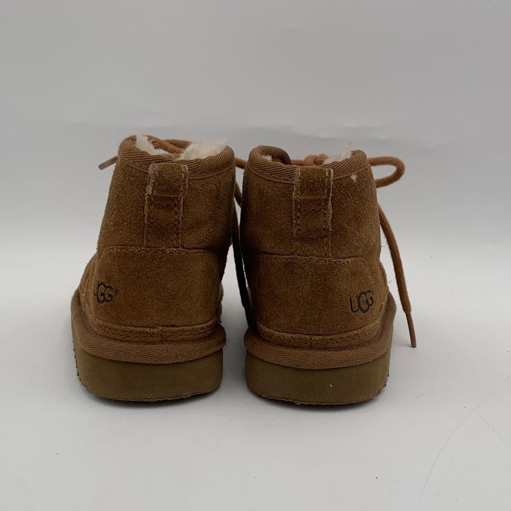 UGG Neumel Lace Up Suede Boots Toddler Size 10 Chestnut - Picture 5 of 10